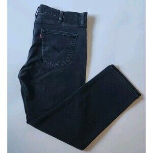 Levis Jeans Mens Size 40x30 Black Denim 511 Premium Big E Straight Anti Wrinkles